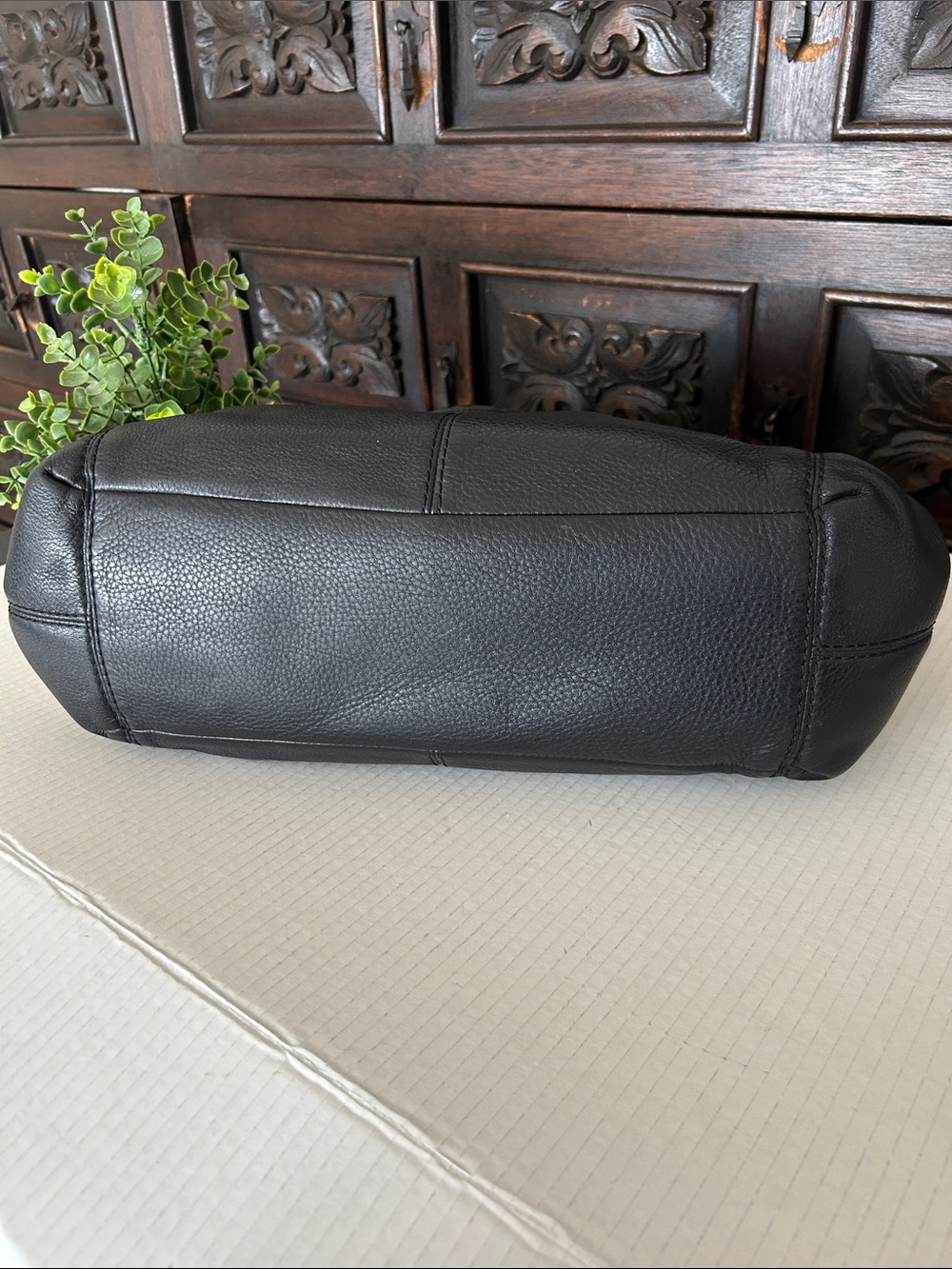 Coach Lexy Black Pebbled Leather Shoulder Bag - Picture 7 of 16